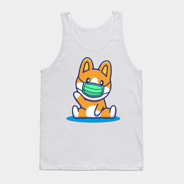 Dog wearing a face mask Tank Top by Spring Moon